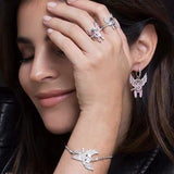 Cute Pink Zircons L'AVIATEUR Fly Pig Rings