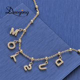 Zircon Pave Letter Necklaces Personalized Custom Name Necklaces