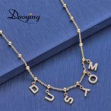 Zircon Pave Letter Necklaces Personalized Custom Name Necklaces