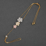 Dazz Beautiful Flower Bracelet Tricolor Zircon Copper Jewelry