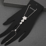 Dazz Beautiful Flower Bracelet Tricolor Zircon Copper Jewelry