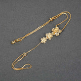 Dazz Beautiful Flower Bracelet Tricolor Zircon Copper Jewelry