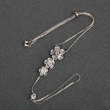 Dazz Beautiful Flower Bracelet Tricolor Zircon Copper Jewelry