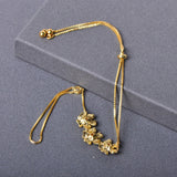 Dazz Beautiful Gold Color Scrub Copper Shiny Zircon Flower Bracelet