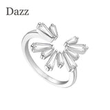 Dazz Brand Designer Luxury Snowflake Open Ring Cubic Zircon