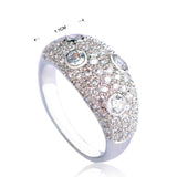 Dazz Dubai Classic Style Ring Wide Cubic Zircon Copper Rose Gold Jewelry For Women Wedding Banquet Wedding Gold Color Rings Gift