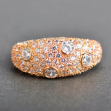 Dazz Dubai Classic Style Ring Wide Cubic Zircon Copper Rose Gold Jewelry For Women Wedding Banquet Wedding Gold Color Rings Gift