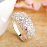 Dazz Dubai Classic Style Ring Wide Cubic Zircon Copper Rose Gold Jewelry For Women Wedding Banquet Wedding Gold Color Rings Gift