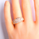 Dazz Dubai Classic Style Ring Wide Cubic Zircon Copper Rose Gold Jewelry For Women Wedding Banquet Wedding Gold Color Rings Gift