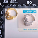 Dazz Exaggerated Branches Zircon Gold Silver Color Wedding Bridal Ring