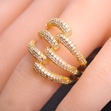 Dazz Exaggerated Branches Zircon Gold Silver Color Wedding Bridal Ring