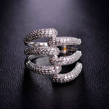 Dazz Exaggerated Branches Zircon Gold Silver Color Wedding Bridal Ring
