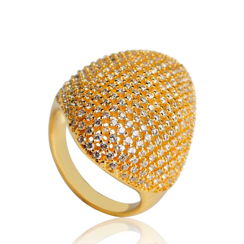Dazz Exaggerated Round Zircon Rings
