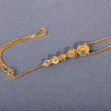Dazz Exquisite Plant Spherical Zircon Gold Color Bracelet