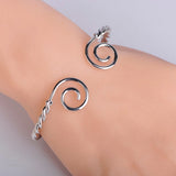 Dazz Fashion Round Bangle Copper Sliver Color Jewelry