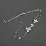 Dazz Fashion Sliver Color Simple Fine Zircon Copper Bracelet