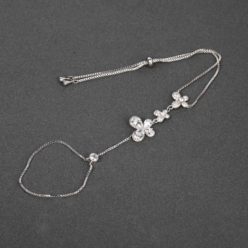 Dazz Fashion Sliver Color Simple Fine Zircon Copper Bracelet