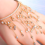 Dazz Long Pendant Tassel Bracelets Full Rhinestones Copper Hand Accessories