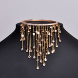 Dazz Long Pendant Tassel Bracelets Full Rhinestones Copper Hand Accessories