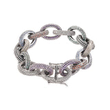 Dazz Luxury Colorful Round Gold Shiny Full Zircon Bracelet Nigerian Wedding Bangle