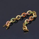 Dazz Luxury Colorful Round Gold Shiny Full Zircon Bracelet Nigerian Wedding Bangle