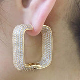 Dazz Luxury Geometric Square Big Dangle Earrings