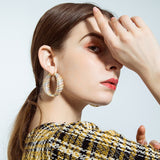 Dazz Luxury Large Drop Earrings 23G Full Rhinestones Zircon