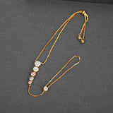 Dazz Luxury Summer Round Bracelet 3 Color Zircon Gold Color Double Layer