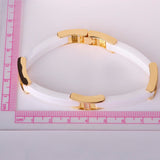 Dazz New Europe White Clusters Square Ceramic Bracelets