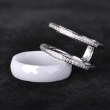 Dazz Official Style White Wide Ceramics Rings