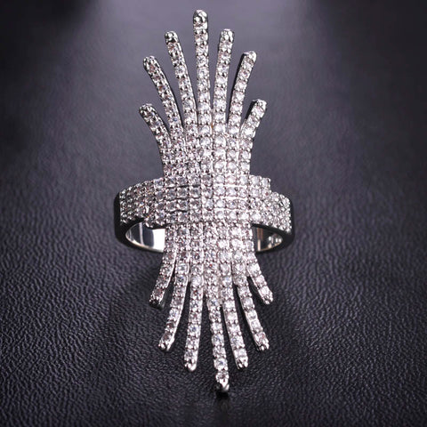 Dazz Personality Mutilayer Lines Zircon Rings