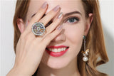 Dazz S925 Silver Rings luxury Carousel Hand-Inlaid Zircon Cute Romantic Ring