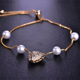 Dazz Simulated Pearl Copper Zircon Bracelets