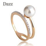 Dazz Simulated Pearl Cubic Zircon Finger Rings Luxury Rhinestones