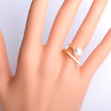 Dazz Special Design Finger Rings Gold Color Simulated Pearl