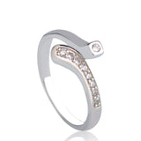 Dazz Unique Design Cubic Zircon Tiny Thin Ring Gold Color