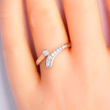 Dazz Unique Design Cubic Zircon Tiny Thin Ring Gold Color