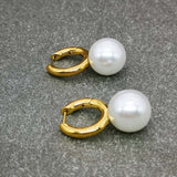 Designer Jewelry Fashion Big Round Pearl Drop Earrings High Quality Gold Dangle Earrings