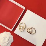 Big Round Pearl Drop Gold Dangle Earrings