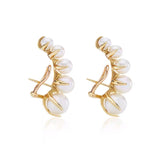 Designer Jewelry Fashion Gradient Pearl Earrings Gold Stud Earrings
