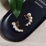 Designer Jewelry Fashion Gradient Pearl Earrings Gold Stud Earrings
