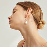 Designer Jewelry Fashion Irregular Pearl Gold Color Dangle Earrings