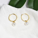 Designer Jewelry Knot Circle Pearl Gold Dangle Drop Earrings