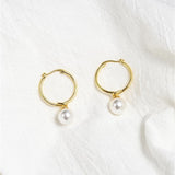 Designer Jewelry Knot Circle Pearl Gold Dangle Drop Earrings