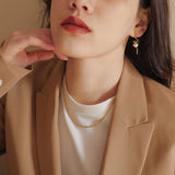 Pearl Earrings Stainless Steel Gold Color Dangle Earrings