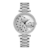 Leopard Stainless Steel Waterproof Quartz Gold Silver Wrist Watch