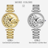 Leopard Stainless Steel Waterproof Quartz Gold Silver Wrist Watch