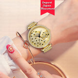 Leopard Stainless Steel Waterproof Quartz Gold Silver Wrist Watch