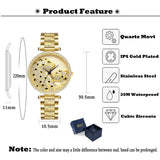 Leopard Stainless Steel Waterproof Quartz Gold Silver Wrist Watch