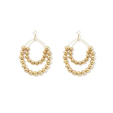 Geometric Circle Ball Drop Dangle Earrings Gold